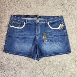 🆕️ EARL Jean Shorts Dark Wash Stretch Womens Size 24W NWT